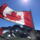Whistler Canada Day Flag in the Alpine